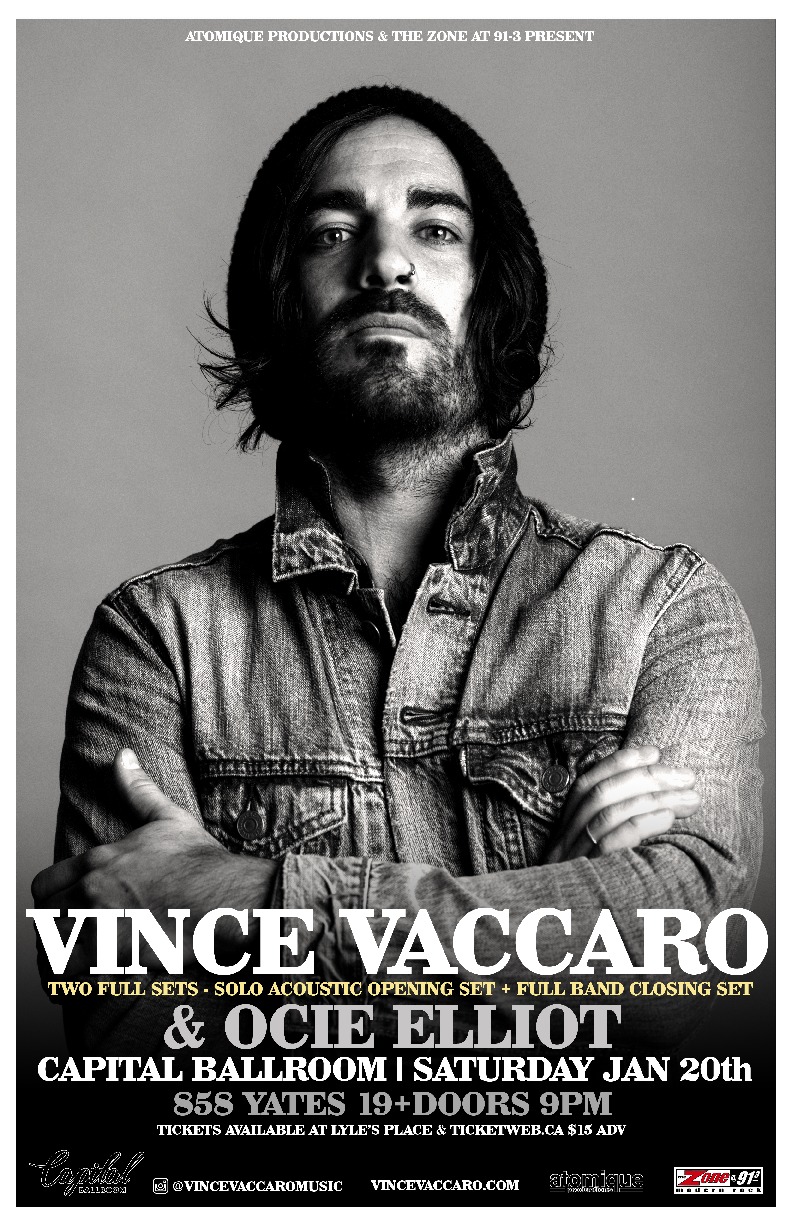 Vince Vaccaro, Ocie Elliott @ Capital Ballroom Jan 20 2018 - May 6th @ Capital Ballroom