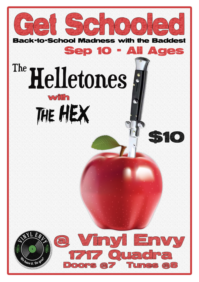 The Helletones, The Hex @ Vinyl Envy Sep 10 2016 - May 7th @ Vinyl Envy