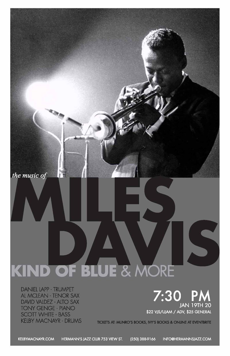 Kelby MacNayr & Daniel Lapp Present the Music of Miles Davis w. All-star International Sextet - May 6th @ Hermann's Jazz Club