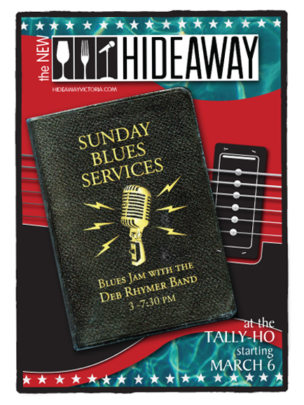 Sunday Blues Jam: The Deb Rhymer Band @ Hideaway Caf&eacute; Apr 17 2016 - May 8th @ Hideaway Caf&eacute;