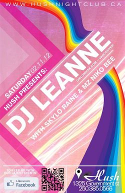 HOUSE MUSIC: DJ Leanne, Mz. Niko Bee, Skylo Rayne @ Hush - Feb 11, 2012