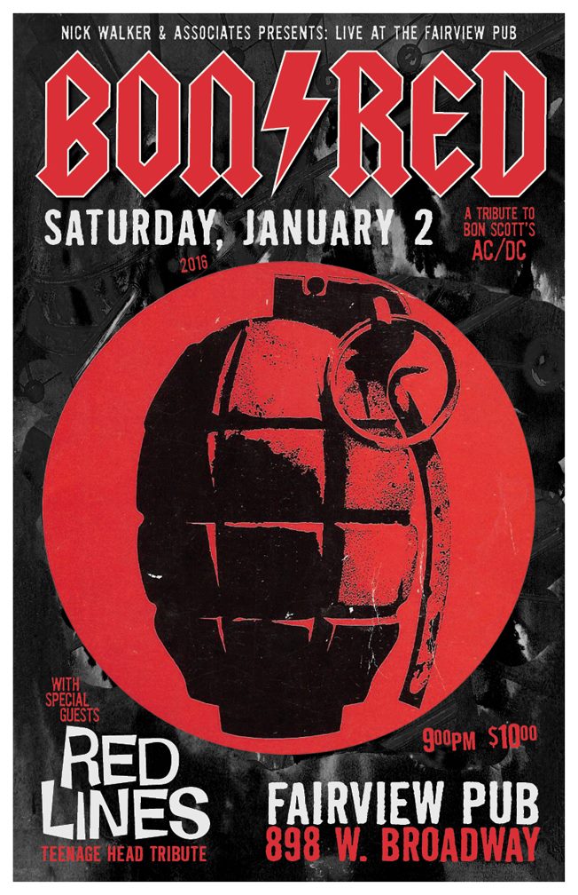 BON RED, Red Lines @ Fairview Pub Jan 2 2016 - May 7th @ Fairview Pub