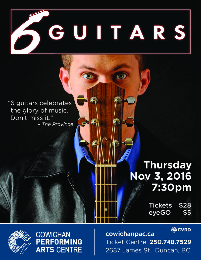 6 Guitars: Chase Padgett @ Cowichan Performing Arts Centre Nov 3 2016 - Jun 3rd @ Cowichan Performing Arts Centre