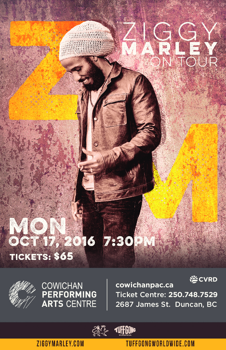 Ziggy Marley @ Cowichan Performing Arts Centre Oct 17 2016 - Jun 5th @ Cowichan Performing Arts Centre