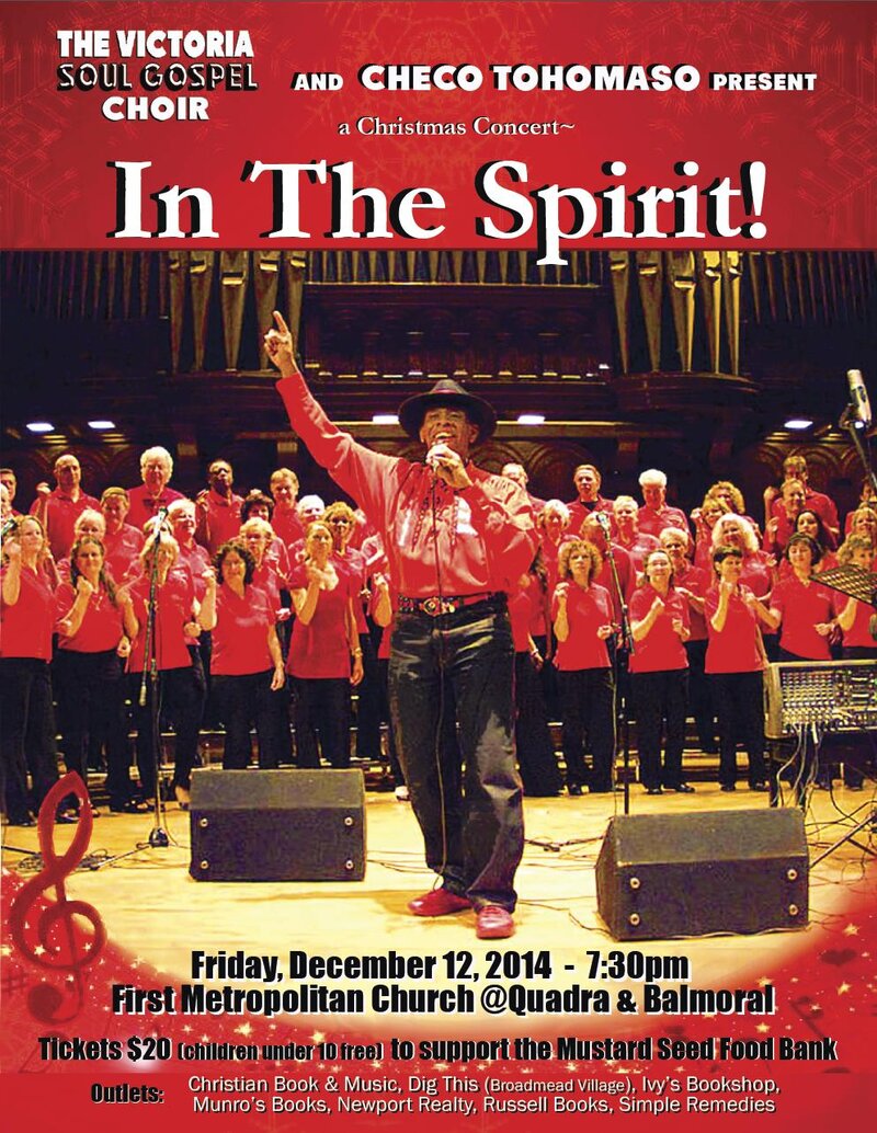A Soulful Christmas Concert (Mustard Seed benefit): Victoria Soul Gospel Choir @ United Commons (First Metropolitan United Church) Dec 12 2014 - May 6th @ United Commons (First Metropolitan United Church)