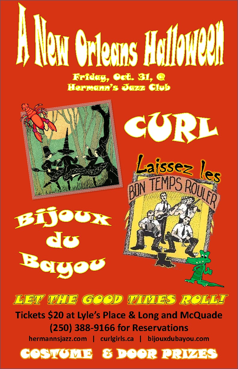 A New Orleans Halloween: CURL, Bijoux du Bayou @ Hermann's Jazz Club Oct 31 2014 - May 24th @ Hermann's Jazz Club