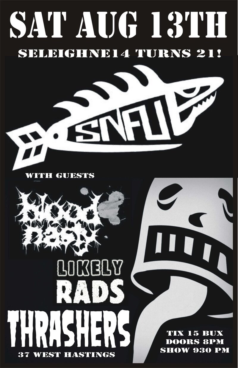 SNFU, Blood Nasty, The Likely Rads @ Funky Winker Beans Aug 13 2011 - May 7th @ Funky Winker Beans