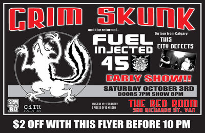 Montreal's very best...: GrimSkunk, Fuel Injected .45, This City Defects @ The Red Room Oct 3 2009 - May 16th @ The Red Room