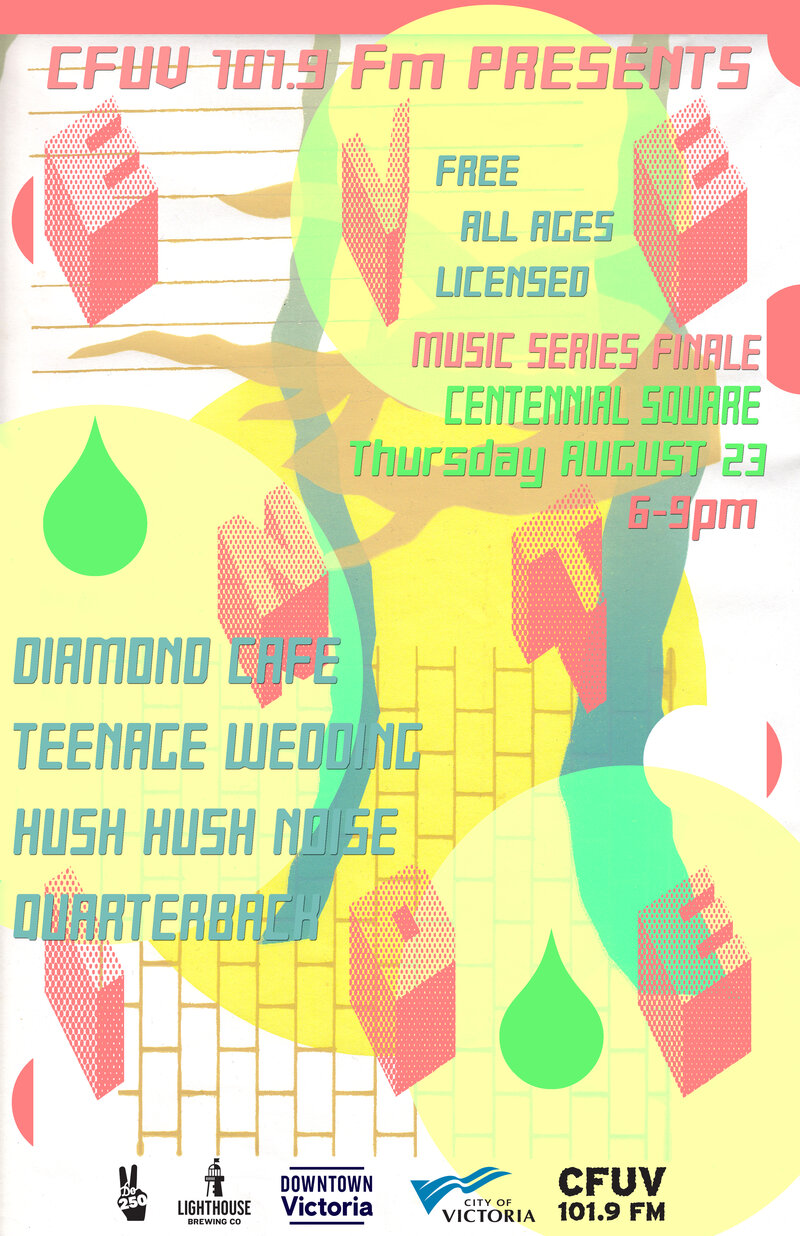 Eventide Finale!: Diamond Cafe, Quarterback, Teenage Wedding, Hush Hush Noise @ Centennial Square Aug 23 2018 - May 7th @ Centennial Square