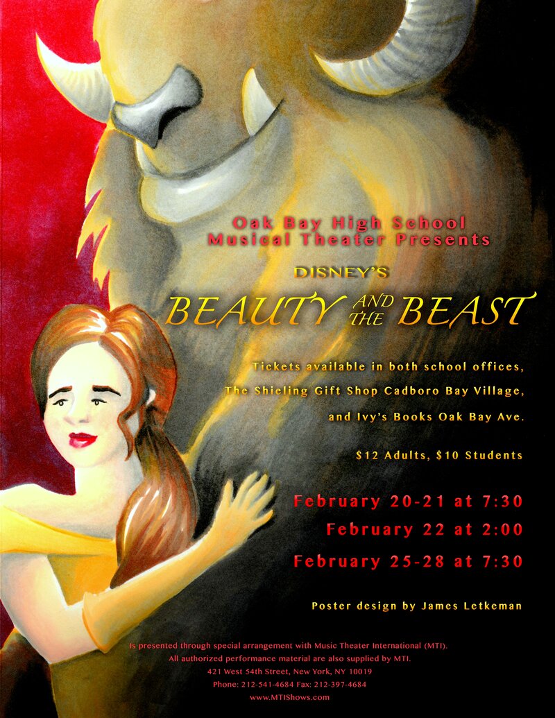 Beauty and the Beast @ Oak Bay High Theatre Feb 22 2015 - May 1st @ Oak Bay High Theatre