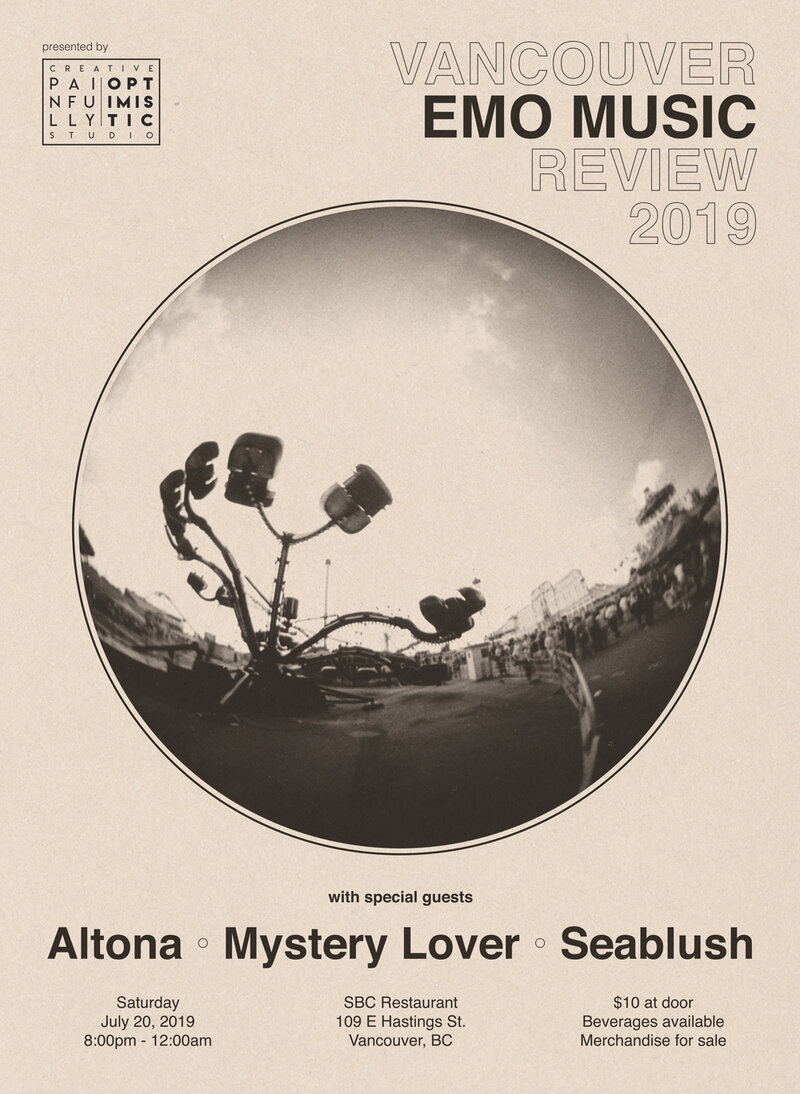Vancouver Emo Music Review 2019: Altona, Mystery Lover, Seablush @ SBC Restaurant Jul 20 2019 - May 5th @ SBC Restaurant