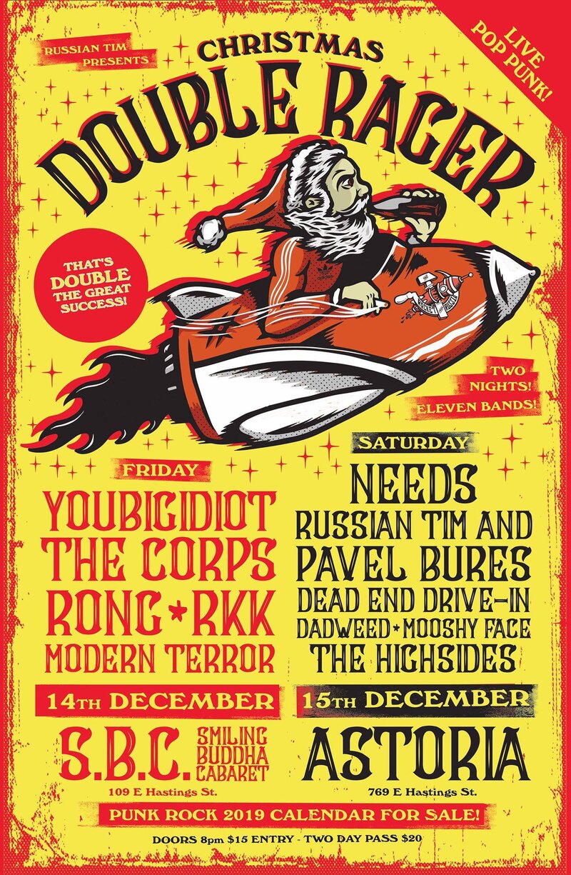 Christmas DOUBLE Rager (Night #1): You Big Idiot, The Corps, Rong, Modern Terror, R-K-X @ SBC Restaurant Dec 31 1969 - May 5th @ SBC Restaurant