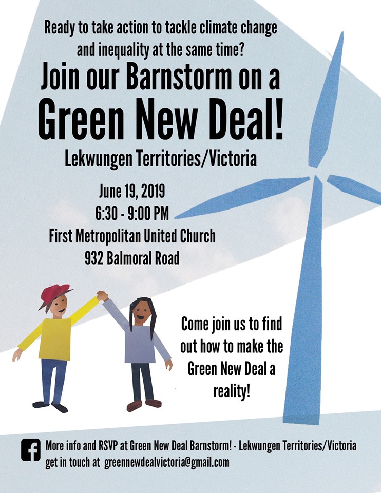 Join the Green New Deal Barnstorm! @ United Commons (First Metropolitan United Church) Jun 19 2019 - Jun 9th @ United Commons (First Metropolitan United Church)