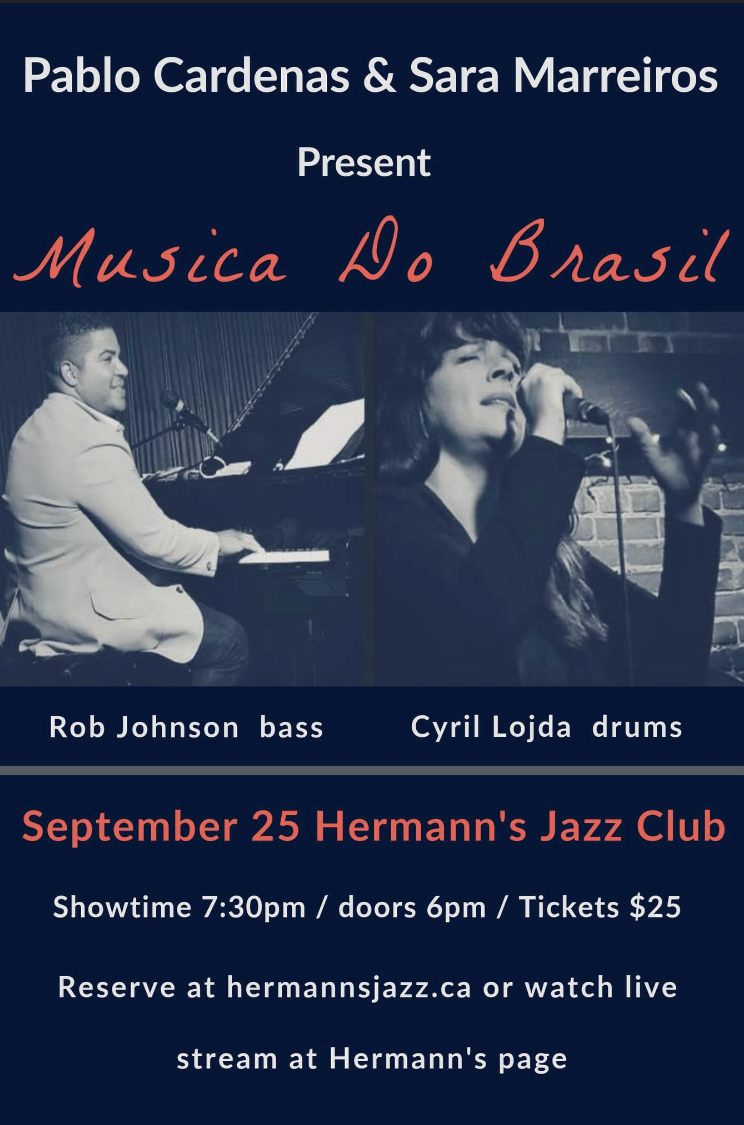 Pablo C&aacute;rdenas & Sara Marreiros Present &ldquo;Musica Do Brasil&rdquo; @ Hermann's Jazz Club Sep 25 2020 - Jun 5th @ Hermann's Jazz Club