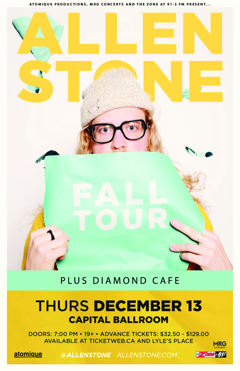 Allen Stone, Diamond Cafe @ Capital Ballroom Dec 13 2018 - May 10th @ Capital Ballroom