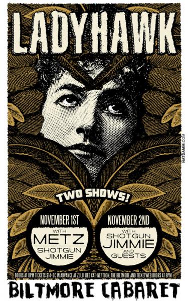 Ladyhawk, Shotgun Jimmie, Mirror Lake @ The Biltmore Cabaret Nov 2 2012 - May 6th @ The Biltmore Cabaret