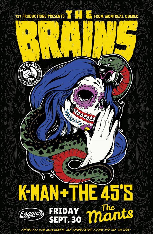 The Brains, Kman and the 45s, The Mants @ Logan's Pub Sep 30 2016 - May 6th @ Logan's Pub