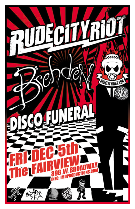 Rude City Riot, Brehdren, Disco Funeral @ Fairview Pub Dec 5 2014 - May 6th @ Fairview Pub