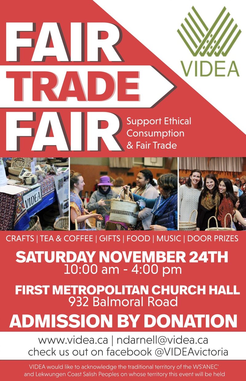 VIDEA Fair Trade Fair @ United Commons (First Metropolitan United Church) Nov 24 2018 - Jun 3rd @ United Commons (First Metropolitan United Church)