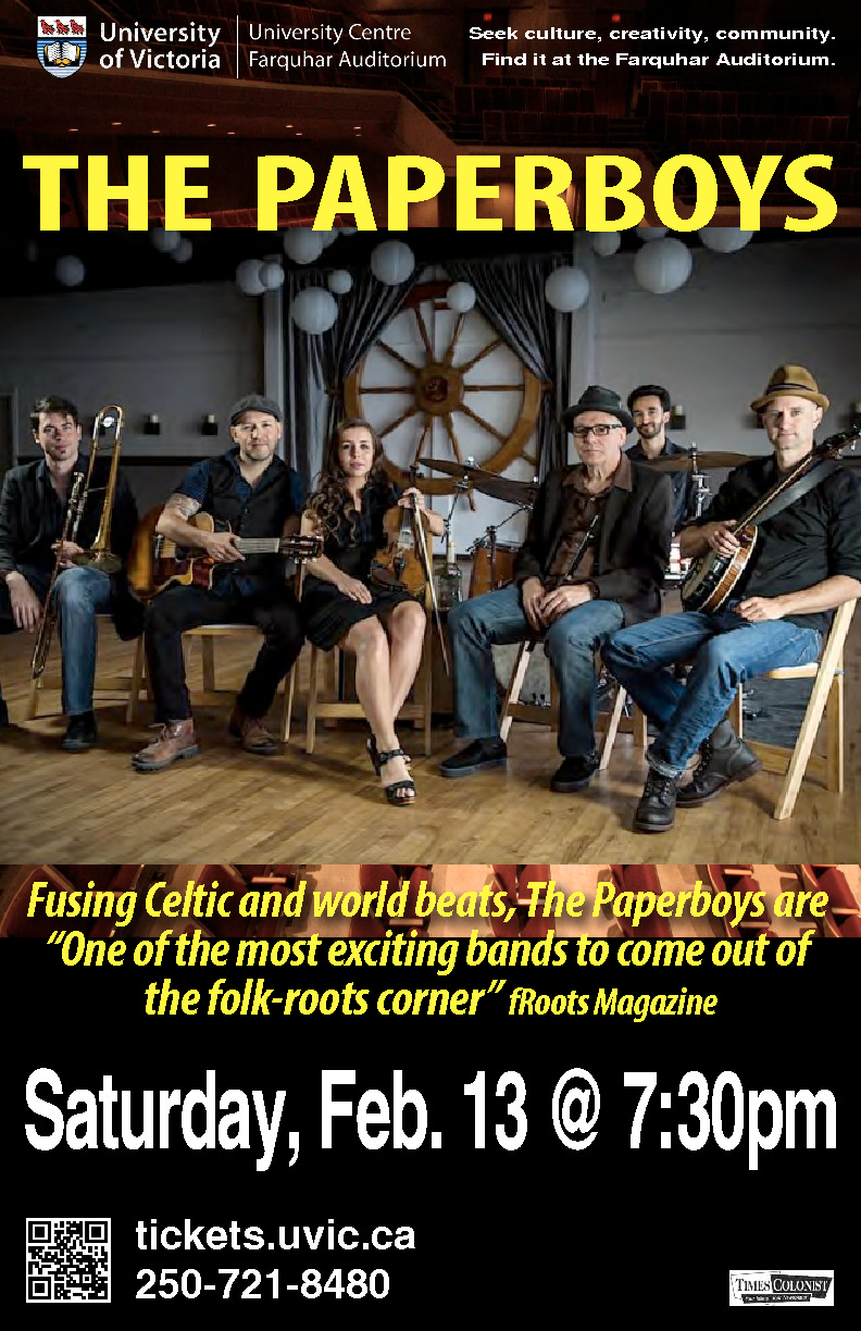 The Paperboys @ The Farquhar at UVic Feb 13 2016 - May 6th @ The Farquhar at UVic