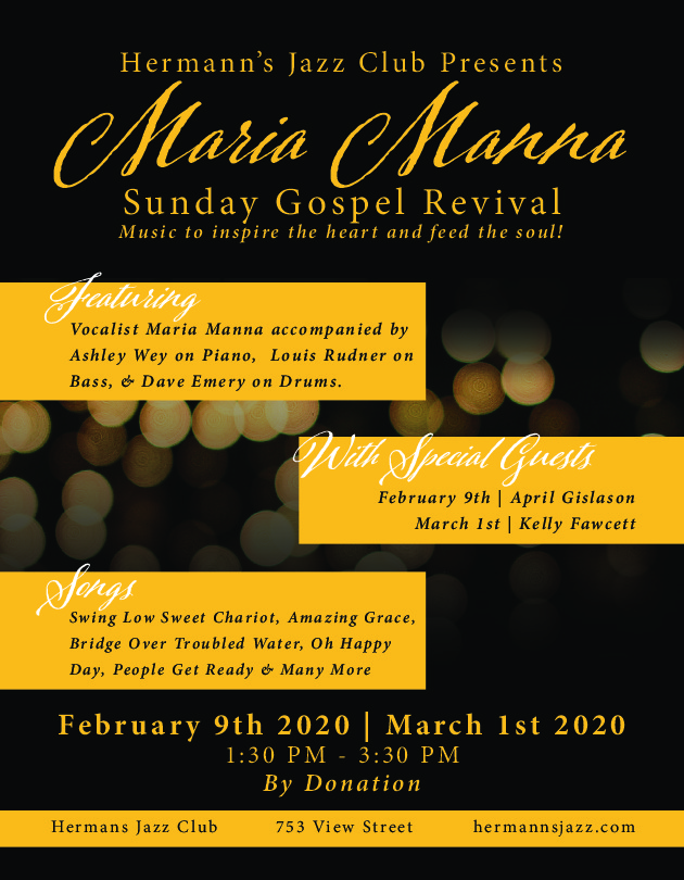 Maria Manna's Southern Gospel Revival - May 25th @ Hermann's Jazz Club