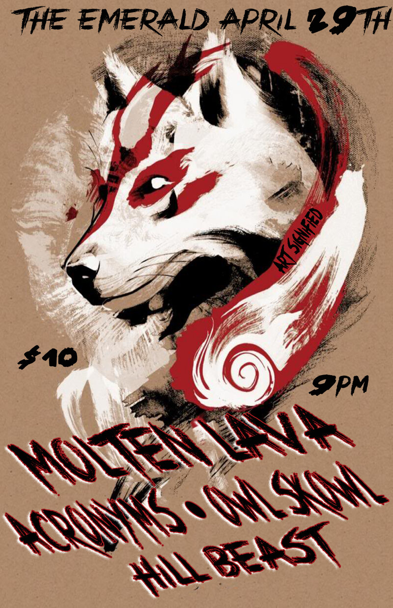 Molten Lava, Acronyms, Owl Skowl, Hill Beast @ The Emerald - Apr 29, 2016
