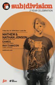 SUB|DIVISION @ Lucky Bar w/ MIDNIGHT OPERATOR: Matthew Jonson, Hrdvsion, Eames , Rhythmicon @ Lucky Bar Dec 16 2011 - May 6th @ Lucky Bar