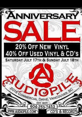 SALE! @ Audiopile Records Jul 17 2010 - May 6th @ Audiopile Records