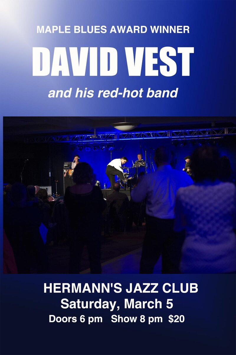 David Vest (Beyond category) @ Hermann's Jazz Club Mar 5 2016 - Jun 6th @ Hermann's Jazz Club