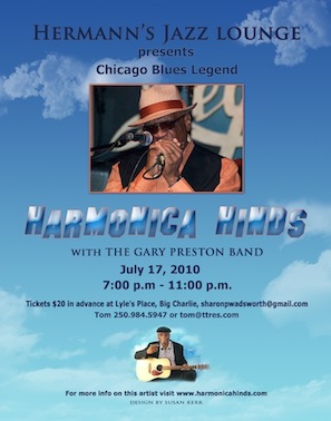 Chicago Blues Legend Harmonica Hinds: Harmonica Hinds, THE GARY PRESTON BAND @ Harmonica Hinds with Gary Preton Band Jul 17 2010 - May 14th @ Harmonica Hinds with Gary Preton Band