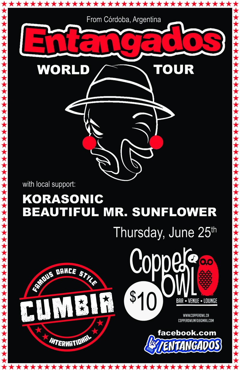 {.}EntangadoS{.} and friends: , Korasonic, Beautiful Mr. Sunshine @ Copper Owl Jun 25 2015 - Jun 6th @ Copper Owl