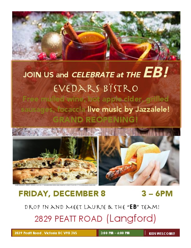 GRAND REOPENING at Evedar's Bistro - World Class Vocals: Anna Acevedo Lyman, Steve Sutton, Jazzalele @ Evedar's Bistro Dec 8 2017 - Apr 30th @ Evedar's Bistro