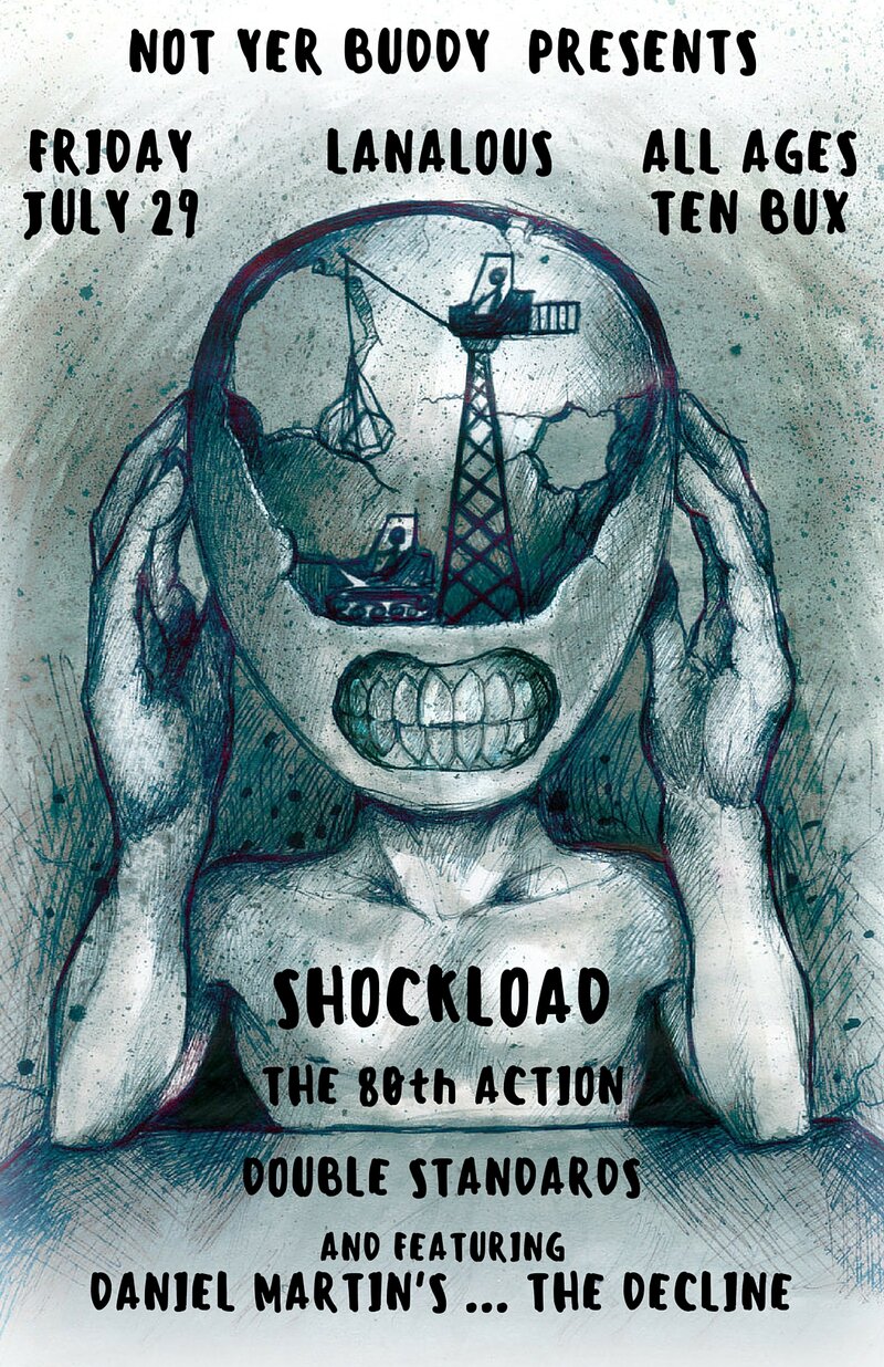 Shockload, The 80th Action, Double Standards, Daniel Martin's 'The Decline' @ LanaLou's Jul 29 2016 - May 8th @ LanaLou's