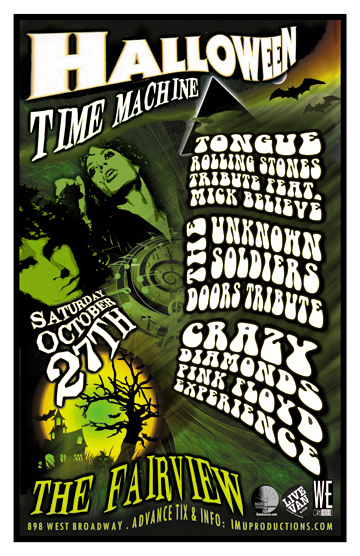 HALLOWEEN TIME MACHINE! featuring: TONGUE, The Unknown Soldiers, Crazy Diamonds @ Fairview Pub Oct 27 2012 - May 21st @ Fairview Pub