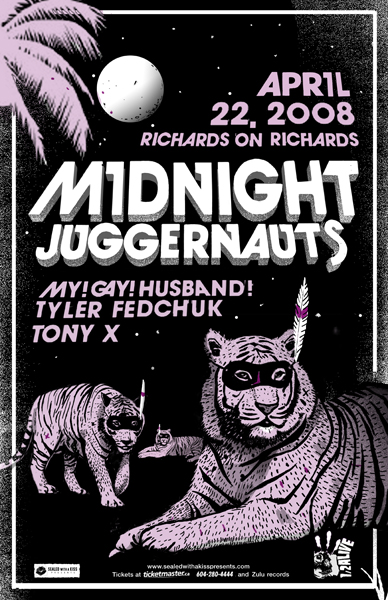 Midnight Juggernauts, My! Gay! Husband!, Tony X, Tyler Fedchuk @ Richard's On Richards Apr 22 2008 - May 7th @ Richard's On Richards