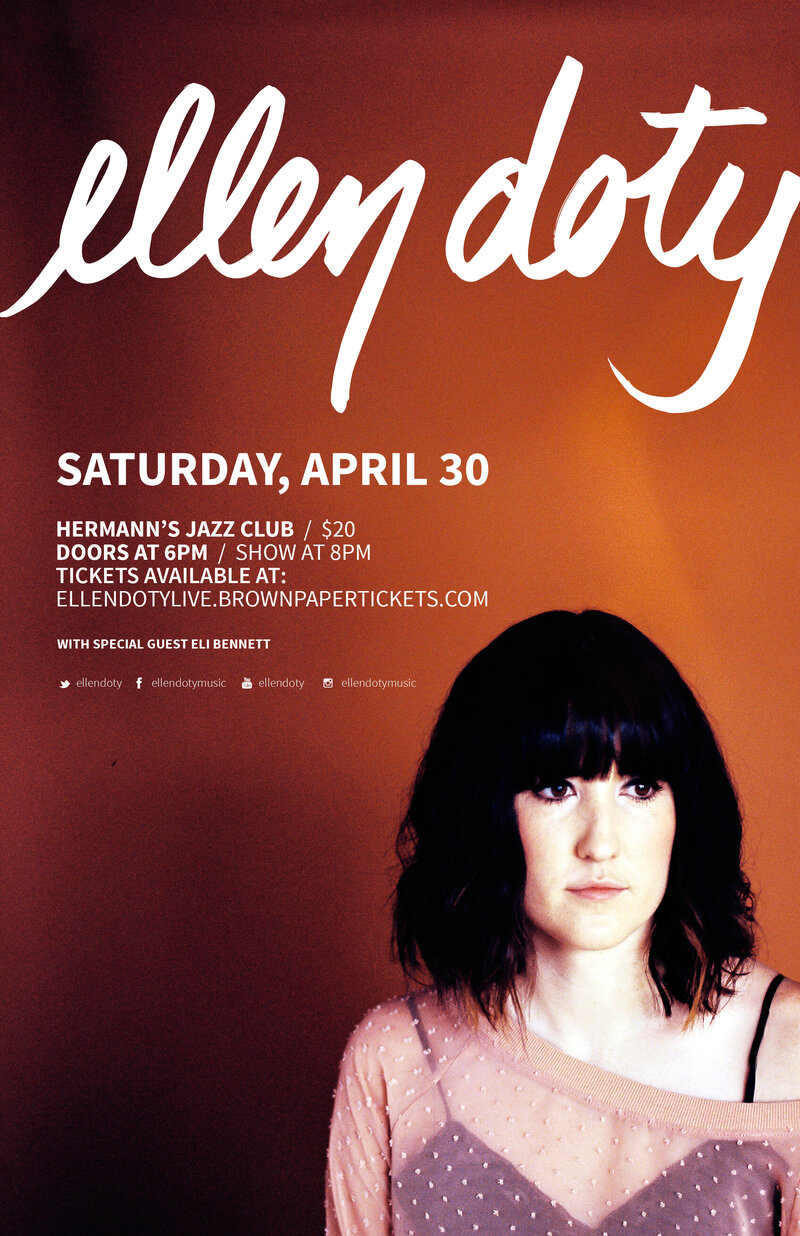 Ellen Doty BC Spring Tour: Ellen Doty , Eli Bennett ( special guest ) @ Hermann's Jazz Club Apr 30 2016 - May 10th @ Hermann's Jazz Club