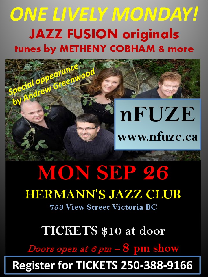 One Lively Monday with: nFuze @ Hermann's Jazz Club Sep 26 2016 - May 7th @ Hermann's Jazz Club
