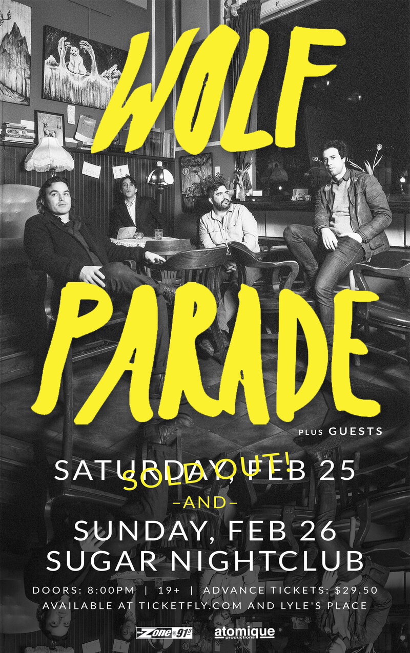 Wolf Parade, Teenage Wedding @ Capital Ballroom Feb 25 2017 - May 6th @ Capital Ballroom