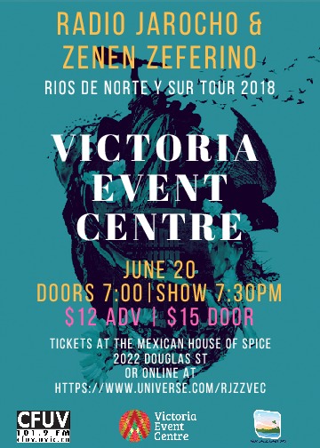 VEC and SocialCoast present:: Radio Jarocho & Zenen Zeferino @ Victoria Event Centre Jun 20 2018 - Jun 4th @ Victoria Event Centre
