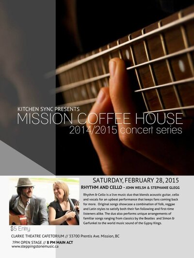 Rhythm and Cello @ Cafetorium at Clarke Theatre - Feb 28, 2015