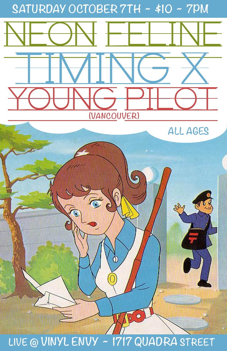 Neon Feline, Timing X, Young Pilot @ Vinyl Envy Oct 7 2017 - Jun 4th @ Vinyl Envy