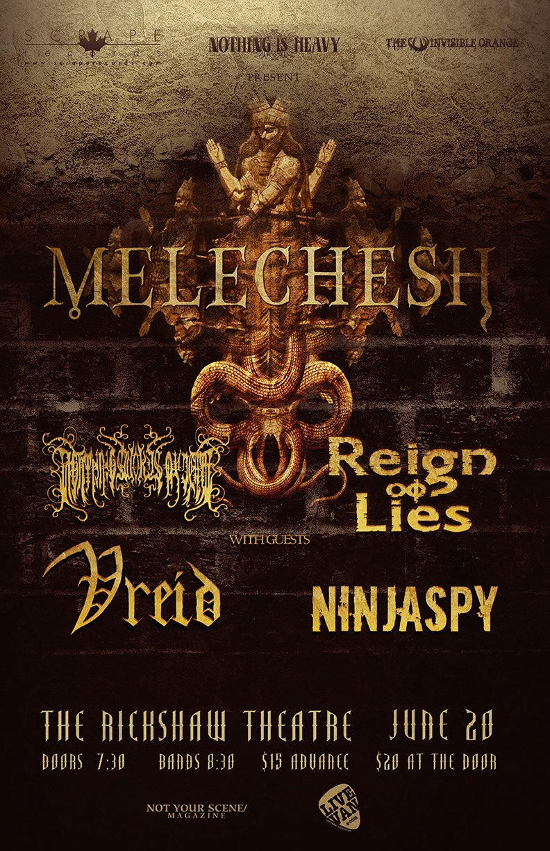 Melechesh, Vreid, Lightning Swords of Death, Ninjaspy, Reign Of Lies @ Rickshaw Theatre Jun 20 2013 - May 6th @ Rickshaw Theatre