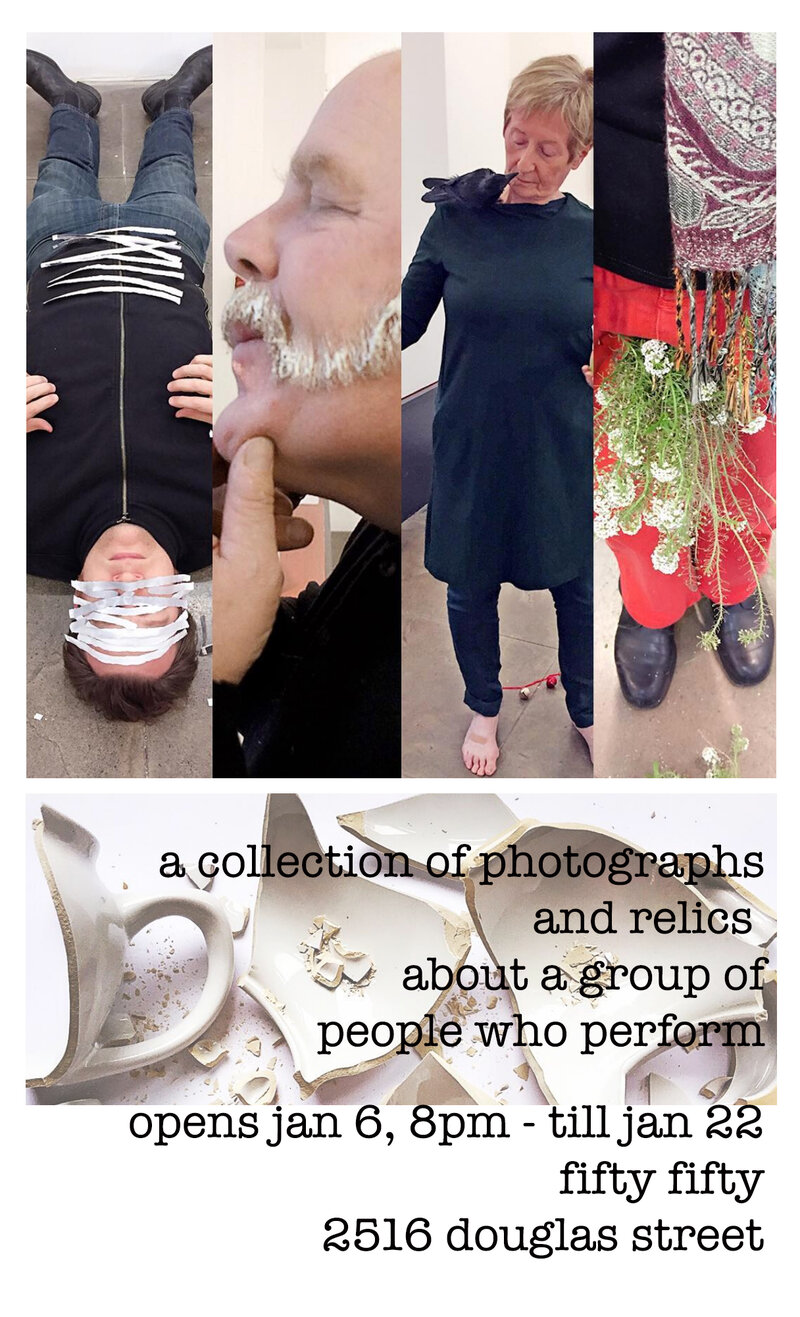 Open Action: A Collection of Photographs and Relics from People Who Perform: John G. Boehme , Doug Jarvis, Brenda Petays, Judith Price , Grace Salez @ the fifty fifty arts collective Jan 6 2017 - May 7th @ the fifty fifty arts collective