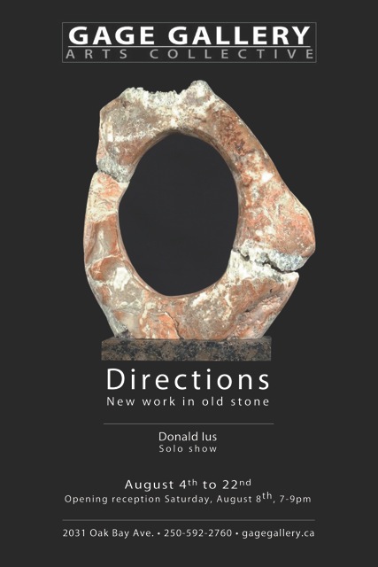Directions - New Work In Old Stone: Donald Ius @ Gage Gallery Arts Collective Aug 4 2015 - Jul 27th @ Gage Gallery Arts Collective