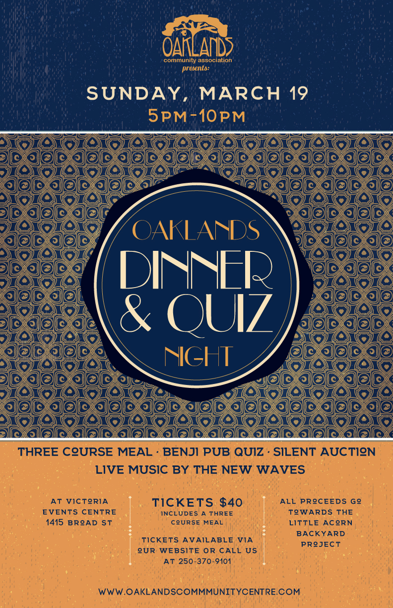 Oaklands Dinner & Quiz Night: New Waves @ Victoria Event Centre Mar 19 2017 - Jun 12th @ Victoria Event Centre