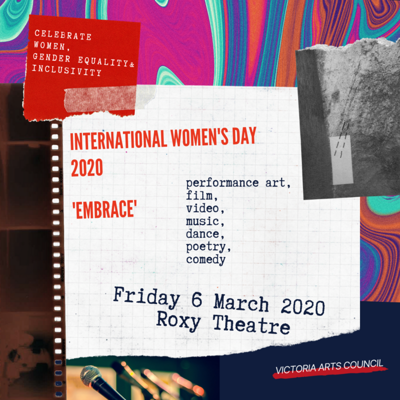 Embrace: International Women's Day 2020: K.P. Dennis, Aziza Moqia Sealy-Qaylow, Megan Hyslop, Zane Oak, Melissa Goodchild, Natasha Pashchenko, Nicole Payie, Shannon & Perkins Carr, Juliette Blake Jacob, Luna Craig, Dyana Sonik-Henderson, Victoria Irish Dance School Group @ Blue Bridge Repertory Theatre Mar 6 2020 - Jun 10th @ Blue Bridge Repertory Theatre