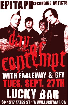 Epitaph Recording Artists: Day of Contempt, Fableway, GFY @ Lucky Bar Sep 27 2005 - May 8th @ Lucky Bar
