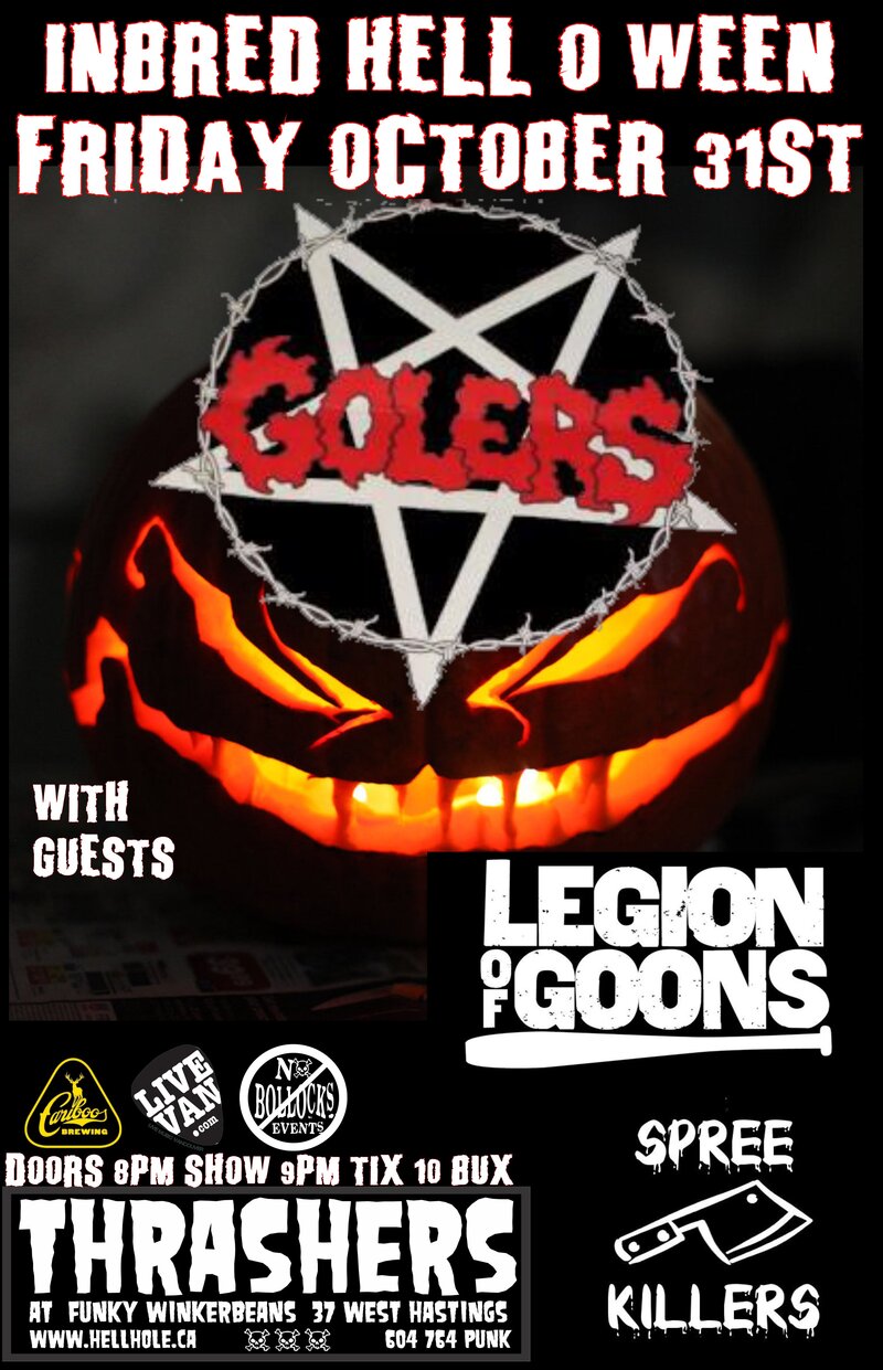 INBRED HELL O WEEN~~: The Golers,  , Legion of Goons, Spree Killers  @ Funky Winker Beans Oct 31 2014 - May 9th @ Funky Winker Beans