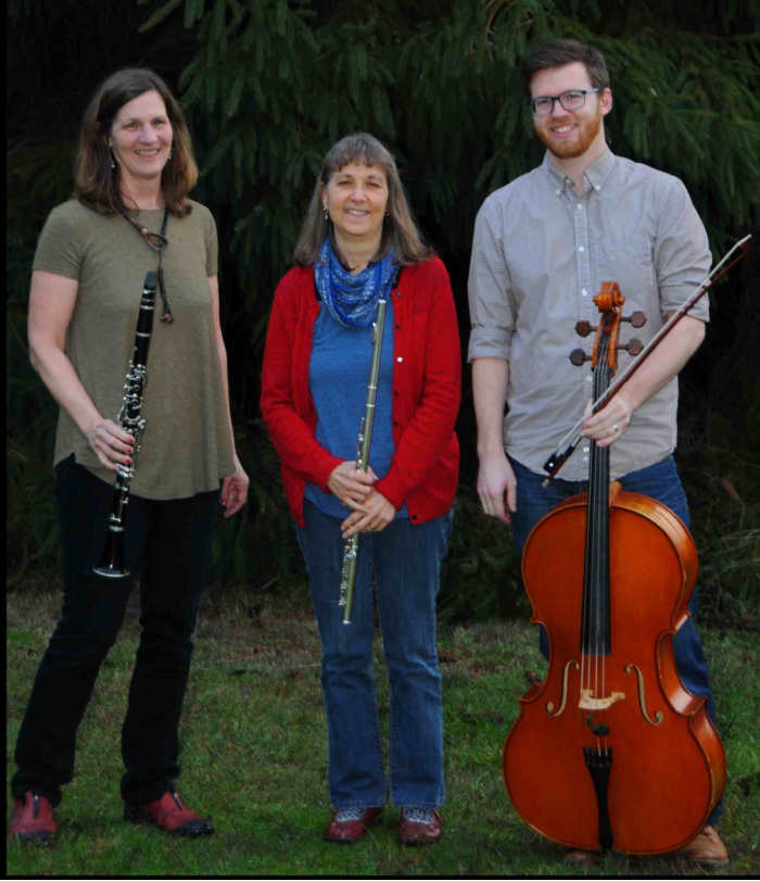 August Tunes of Passion: 4 Unforgettable Nights on Triangle Mountain - Music from the Aerie performed by Aerie Trio: Diane Berry  (flute), Kathryn Le Gros (piano and clarinet), Nate Jacklin  (cello) @ streamed online Aug 14 2021 - May 6th @ streamed online