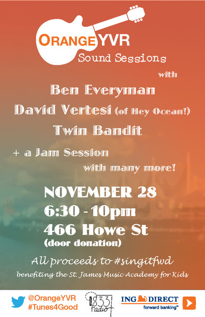 ALL AGES: Ben Everyman, David Vertesi, Twin Bandit   @ ING Direct 466 Howe St Nov 28 2013 - May 12th @ ING Direct 466 Howe St